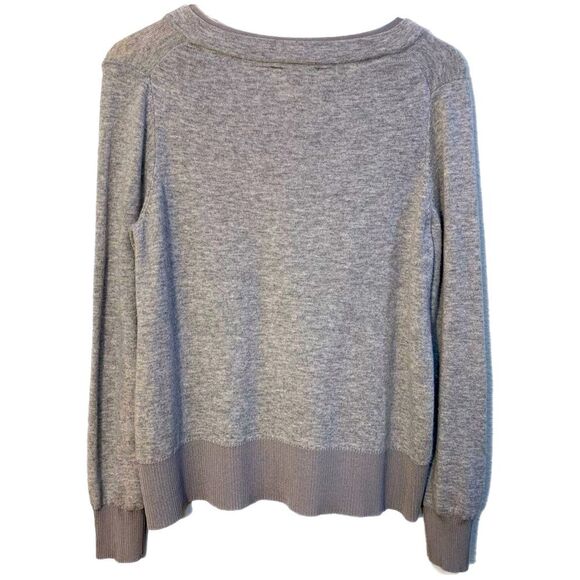 SOFT SURROUNDINGS Wool Alpaca Sweater Women’s Medium Gray V-Neck. - Picture 2 of 11